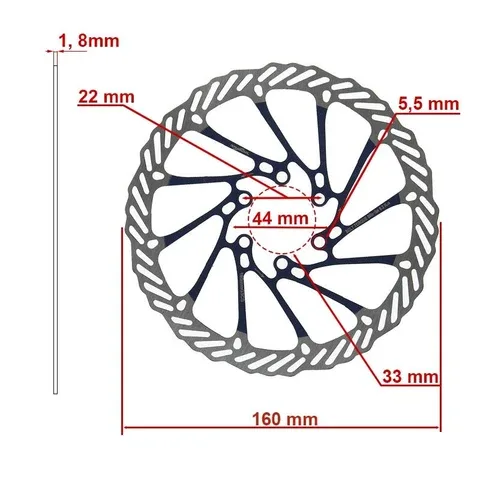 Brake disc 160 mm 6-hole blue