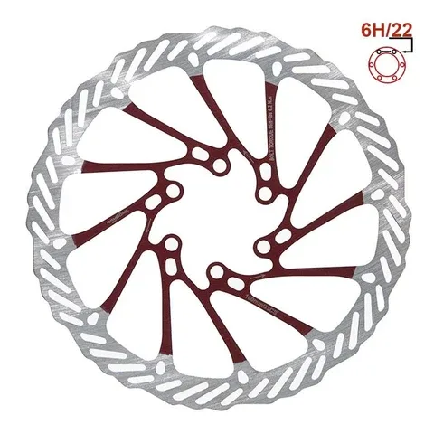 160 mm 6-hole red brake disc