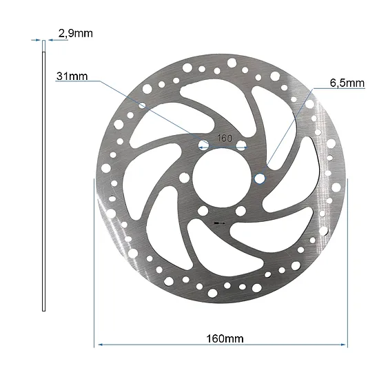 Reinforced brake disc 160mm 6h 